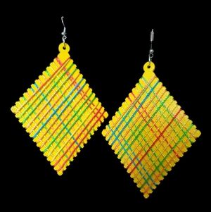 Yellow Geometric Earrings